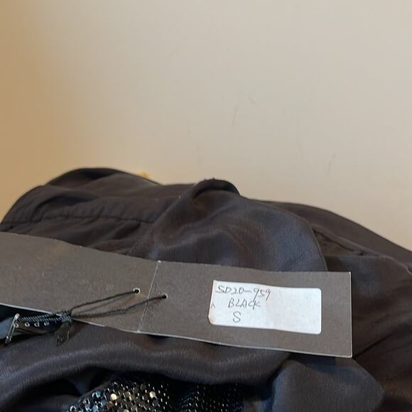 Sheri Bodell One Shoulder Beaded Dress  Black Size S - Picture 10 of 12